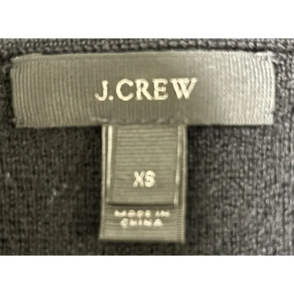 J. Crew Open Front Sweater 100% Merino Wool Black Blazer Office Women's Size XS